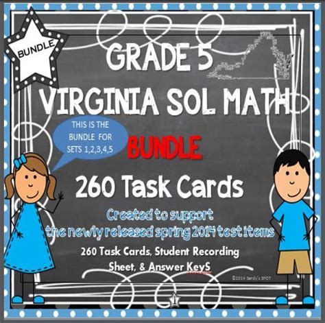 Grade 5 Bundle Revised Virginia Sol Math Task Cards Test Prep Math