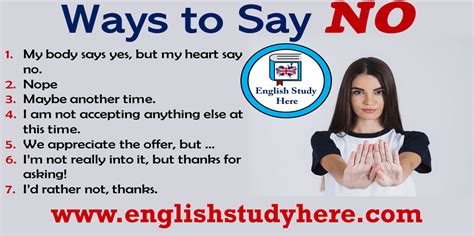 30 Different Ways To Say No In English English Study Here Ways To