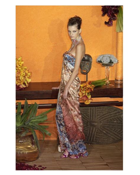 Emanuel Ungaro Couture Silk Strapless Sarong Style Evening Wrap Dress