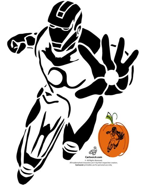 Marvels Avengers Printable Pumpkin Stencils Iron Man Avengers Pumpkin