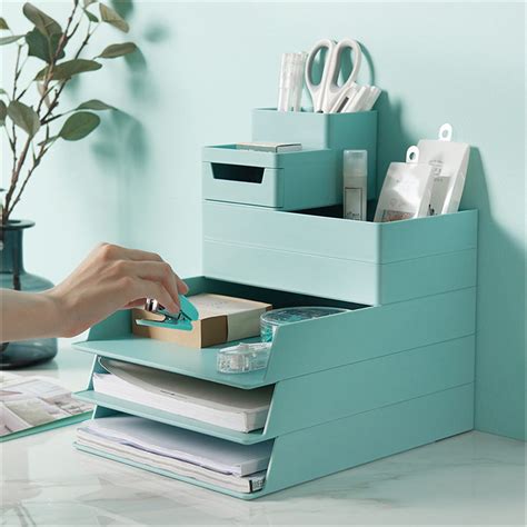 Booyoo Office Desktop Organizer A4 Paper Drawer Storage Box Multi