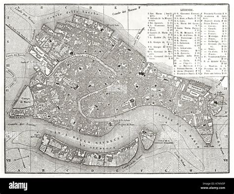 Old Map Of Venice Italy By Dufour Publ On Le Tour Du Monde Paris