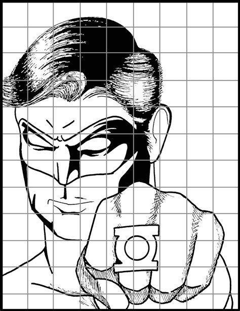 Mr Mintart Superhero Grid Drawing