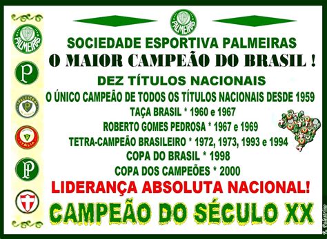 PALMEIRAS: UMA HISTÓRIA GLORIOSA: Por que o Palmeiras é o ...