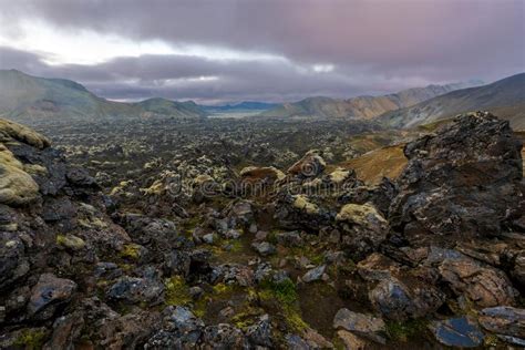 The Lava Field Landscape In Landmannalaugar Region Of Iceland Highlands