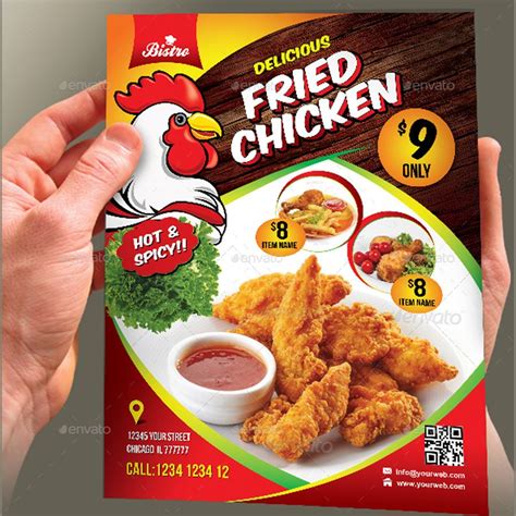 Download Fried Chicken Flyer & Manu Card | Food graphic design, Food poster design, Food packaging design