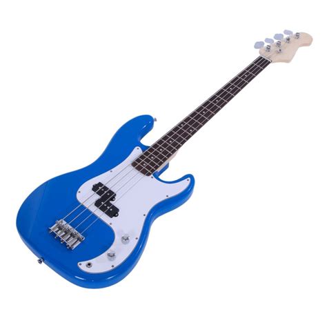 Uk Seller Exquisite Burning Fire Style Electric Bass Guitar Blue Wish