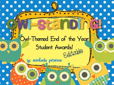 Most programs cost absolutely nothing to join, so you're not losing out by signing up and you may end up saving yourself some serious cash! Owl Themed End of the Year Awards and Memory Book - We ...