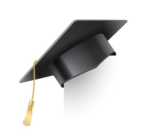 Premium Vector Vector Realistic Mortar Board Hat With Golden Tassel Graduation Cap University