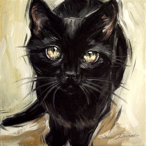 Paintings From The Parlor Black Cat Impressionist Painting By Diane