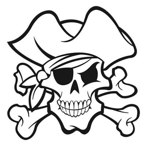 Dessin à colorier squelettes et têtes de mort barbe noire. Coloriage Tête de mort Pirate en Ligne Gratuit à imprimer