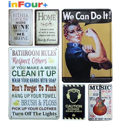 Slogan 20x30 Cm Vintage Posters Vintage Wall Stickers Home Decor
