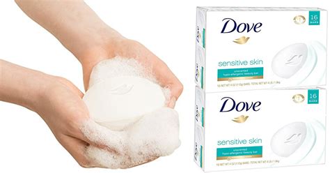 Amazon Dove Sensitive Skin Bar Soap 16 Pack Only 987 Shipped Just