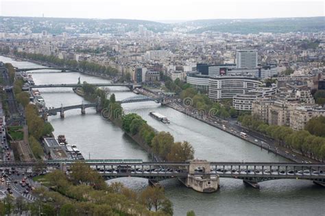 Aerial View Of Paris And Seine River Editorial Photography Image Of