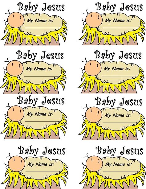 Baby Jesus In A Manger See Black And White Template Christmas