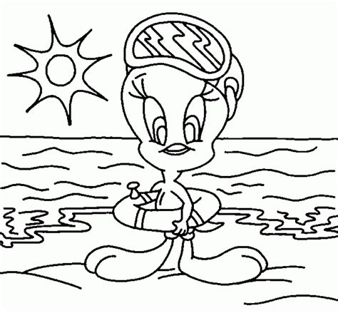 Beach Scene Free Coloring Pages