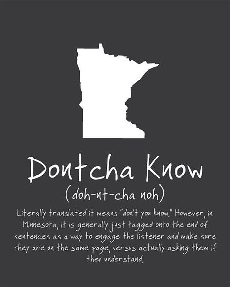 Touch device users, explore by touch or with swipe gestures. Dontcha Know MN State Phrase Poster: by WaterMarkDesignMN on Etsy | Minnesota life, Minnesota ...