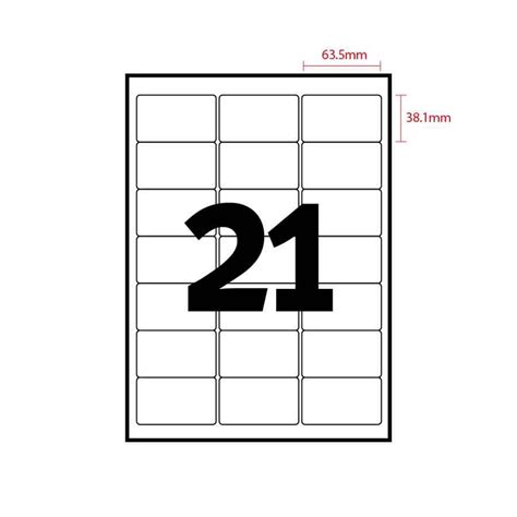 21 labels per a4 sheet. COS Printec Address Labels 21 Per Sheet