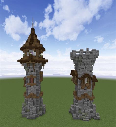 Minecraft Tutorial Burgturm Bauen Build Castle Tower C37