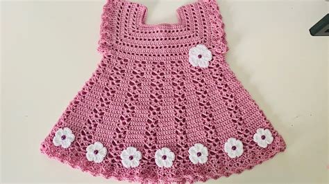 Vestido para Bebe Tejido a Crochet 0 a 3 meses paso a paso PATRÓN