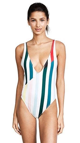 solid and striped the michelle split stripe one piece swimsuit solidstriped cloth summer