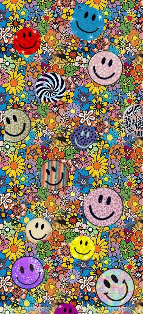 Hippie wallpaper trippy wallpaper wallpaper space retro wallpaper aesthetic pastel wallpaper cute wallpaper backgrounds galaxy glitch art glitch kunst trippy wallpaper screen wallpaper wallpaper wallpapers iphone wallpapers psychedelic gif psychedelic tattoos psychedelic colors. Smiley Floral background/wallpaper in 2020 | Edgy ...