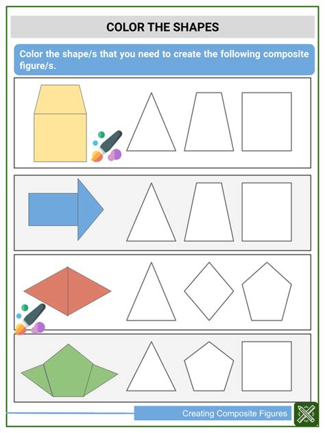 Creating Composite Figures 1st Grade Math Worksheets Common Core