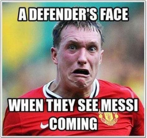 Defenders Face When They See Messi Coming Soccer Funny Funny Soccer