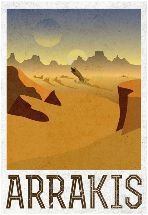 Arrakis Retro Travel Poster 13 X 19in Prints Sports And Outdoors