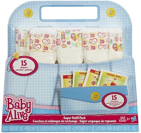 Baby Alive Doll Food And Diapers Super Refill Pack 30 Pieces Amazon