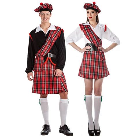 La vestimenta indígena en el resto del mundo. Disfraz de pareja Escoceses Rojos para adulto | Envíos 24 ...