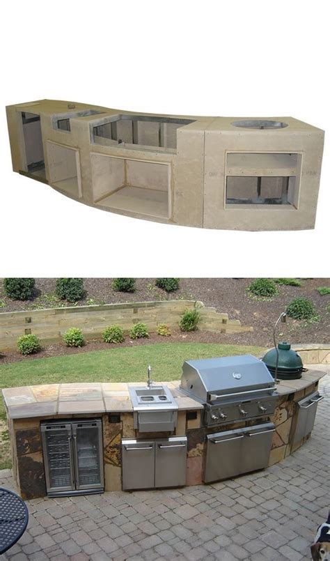 Curved Custom Outdoor Kitchen C 01 Constructed With A Galvanized Steel