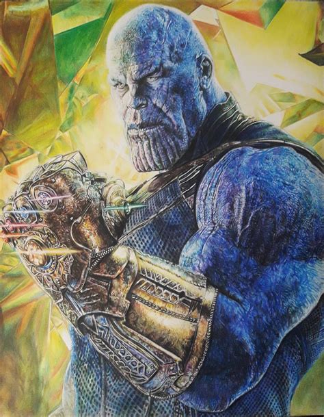 Thanos Color Pencil Drawing By Me Rmarvel