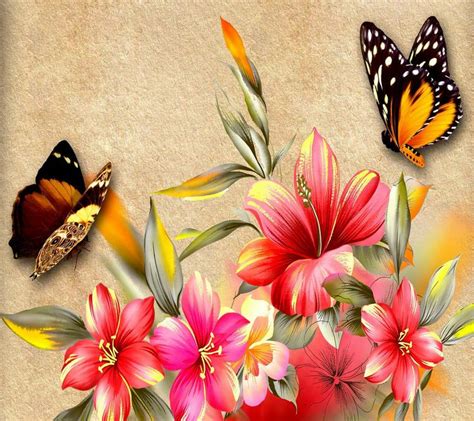 Flores Y Mariposas Beautiful Butterflies Art Flower Canvas Art