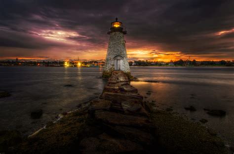 Sunrise At Palmers Island Light New Bedford Ma October 2 Flickr