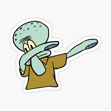 Squidward Dabbing Stickers Redbubble