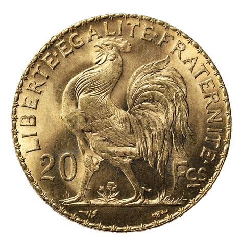 France Gold 20 Francs French Rooster Coin Xf Au Great Lakes Coin