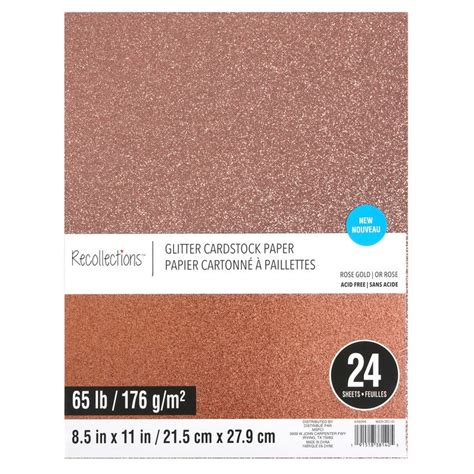 Rose Gold Glitter Cardstock Paper By Recollections 85 X 11