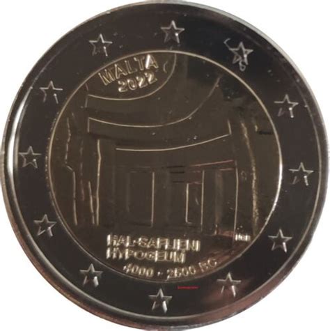 Rm 2 Euro Commemorative Malte 2022 Saflieri Temple Unc Ebay