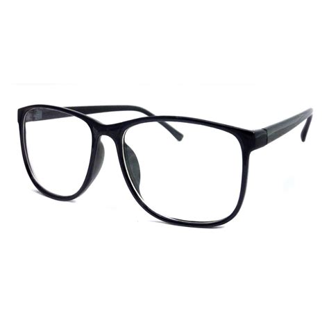 retro oversized large nerdy geek frame trendy clear lens eye glasses black new ebay