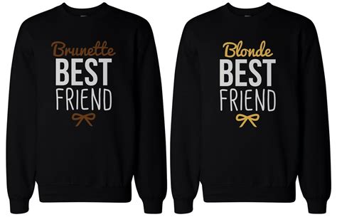 Cute Brunette And Blonde Best Friend Matching Bff Pullover Sweaters