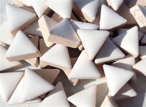 White Mini Triangles Ceramic Tiles 50g 15mm