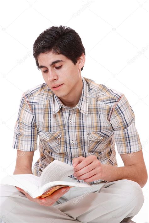 Handsome Young Man Reading A Book — Stock Photo © Netfalls 2878779