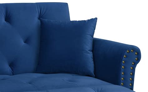 Modern Velvet Fabric Recliner Sleeper Chaise Lounge Futon Sleeper Chair