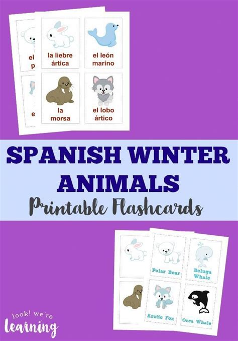 Grab our newest printable Spanish flashcards - these Spanish winter ...