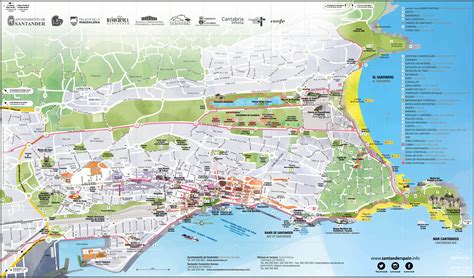 Map of santander showing ferry terminal and stations. Santander tourist map