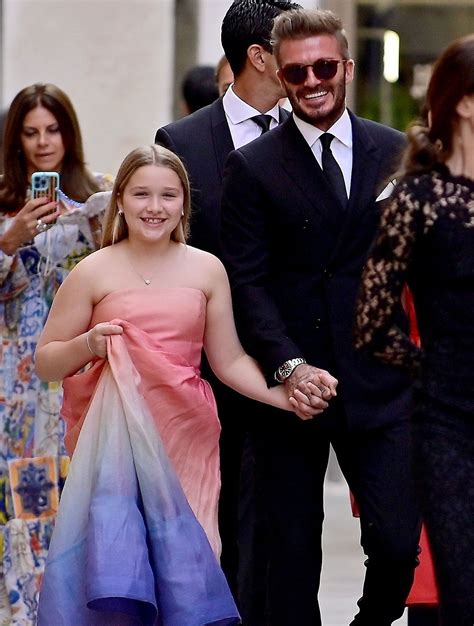 David Beckham And Daughter Harper Dress Up For Night Out In Italy Photo