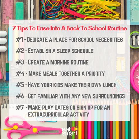 7 Tips To Ease Into A Back To School Routine Eat Smart