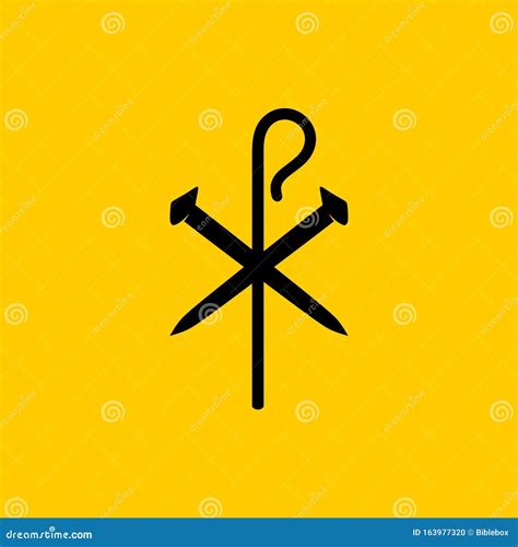 Christian Symbols Crucifix Nails And Shepherd`s Staff Vector Illustration