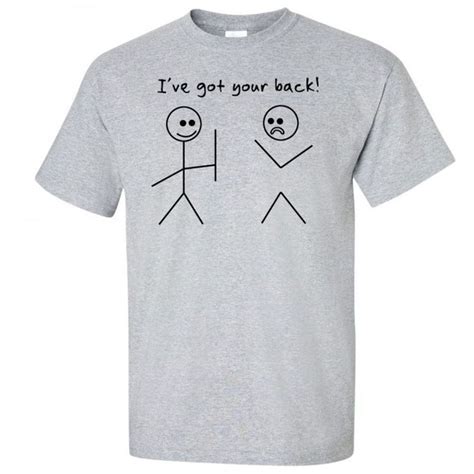 Ive Got Your Back Funny Tees Stickman Casual Graphic Mens T Shirts
